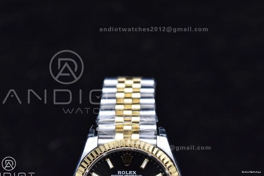 GSF on 278273 Steel DateJust 316L Stick Black Ladies Dial Markers Soft 31 Bracelet 561 YG President 1123